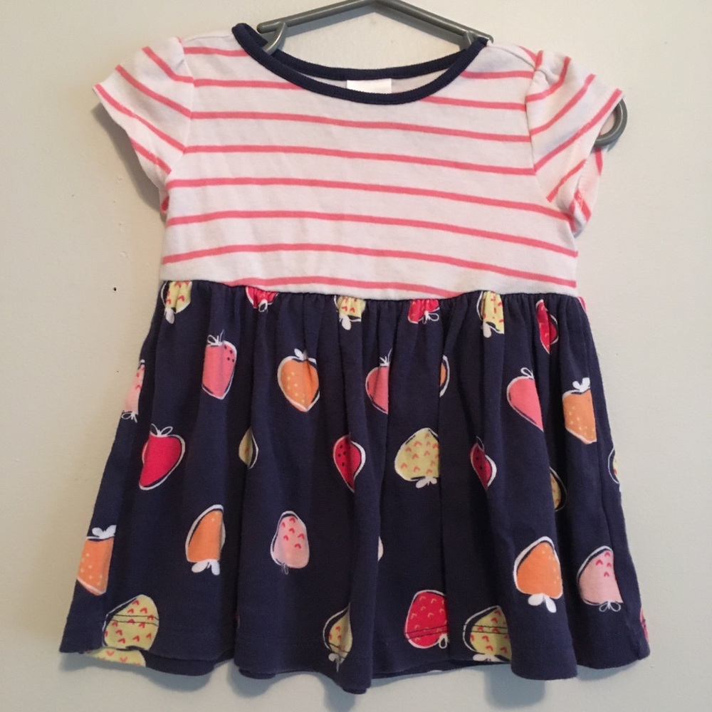 Gymboree stripe strawberry dress 6-12 month